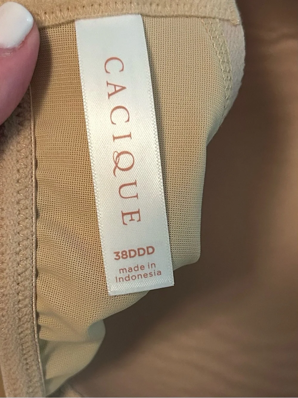 Cacique Smooth Lightly Lined Balconette Bra SZ 38DDD in Nude